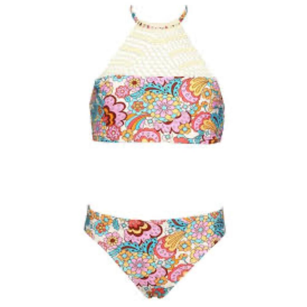 Hobie girls swimsuit - crochet high neck + bottoms kids swim set size 16 (New)